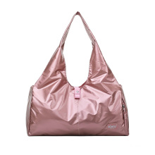 Waterproof Large Capacity Pink Sport Gym Duffle Duffel Bags Customized Logo Women Travel Bags Shoe Compartment